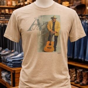 Alan Jackson Concert T-Shirt Size Large Unisex Light Tan Rare Vintage